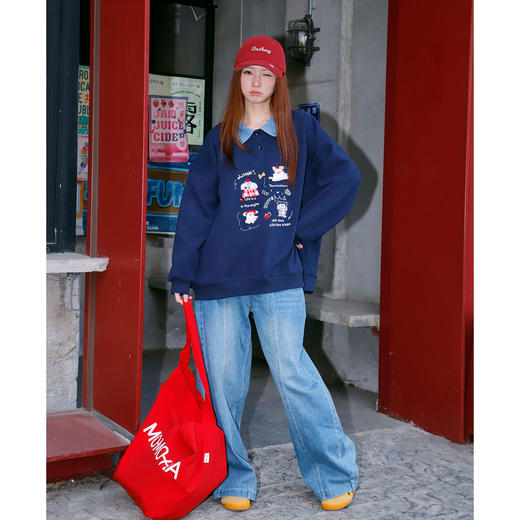 翻领卡通图案卫衣-纪念日百货门店同款169493437 商品图3