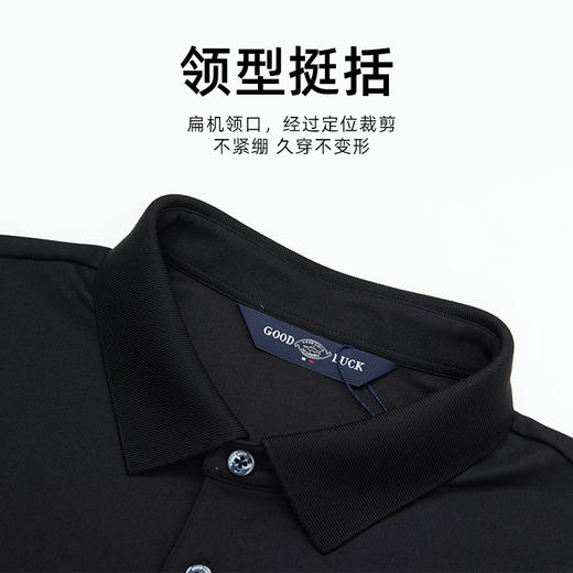 【桑蚕丝】德鲨鲨鱼男装短袖POLO衫2026夏新款条纹翻领T恤 商品图3