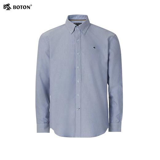 波顿春夏季男士长袖浅净色长袖衬衫微宽松休闲感衬衣MS096125 商品图5