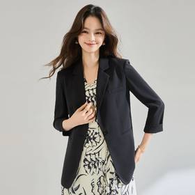 「高货sh」全新升级【铂金会员284/天猫379/差价95】(21903)洛诗琳通勤七分袖西装2026春季新款休闲修身收腰短外套女