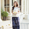 【林栖设计小店】 鸟戏花间|藏青色优雅绣花肌理感2026春新款宽松半身裙1961111 商品缩略图2