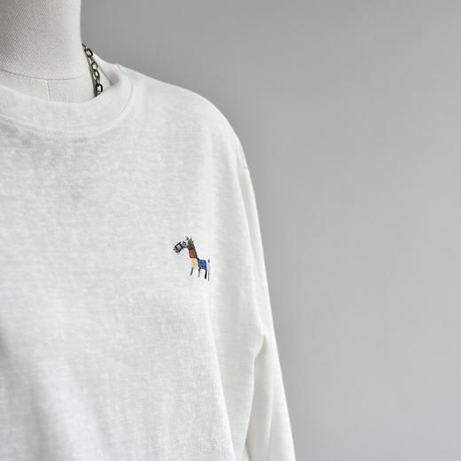 丁摩 【竹节棉衫】新款竹节棉微透长袖中长马t恤女装白色上衣打底衫5ZF-C013 商品图2