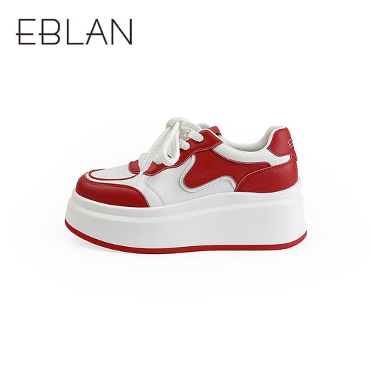 伊伴2026春季新年氛围感红色厚底休闲板鞋B26151250 商品图1