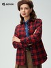 波顿女士春秋冬季翻领长袖磨毛格子衬衫合身显瘦休闲百搭衬衣LS106325 商品缩略图2