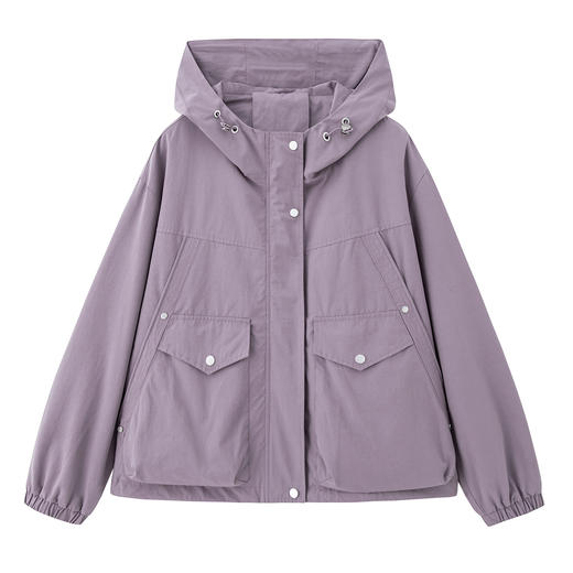 百媚生 连帽短款风衣外套休闲夹克上衣BKYWL1961 商品图4