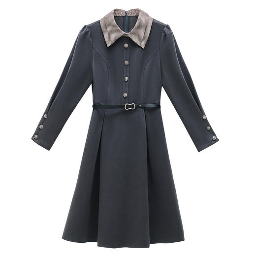 丁摩 秋冬新款时尚舒适气质修身显瘦呢料连衣裙5ZF-6927 商品图4