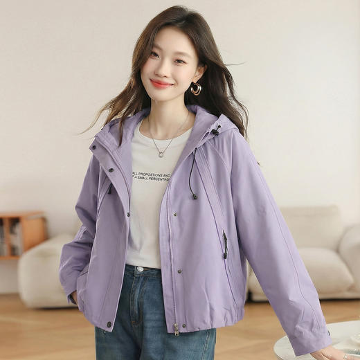 百媚生 休闲短外套女春秋夹克上衣BK9005 商品图2