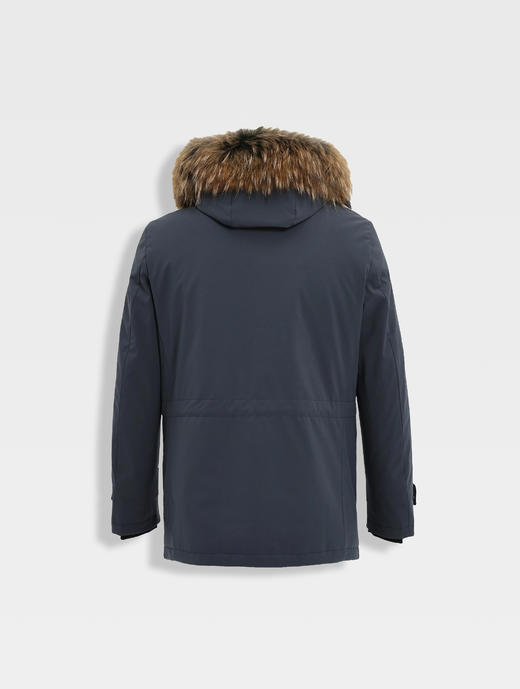 callisto蓝色兔毛鹅绒连帽尼克服 商品图1