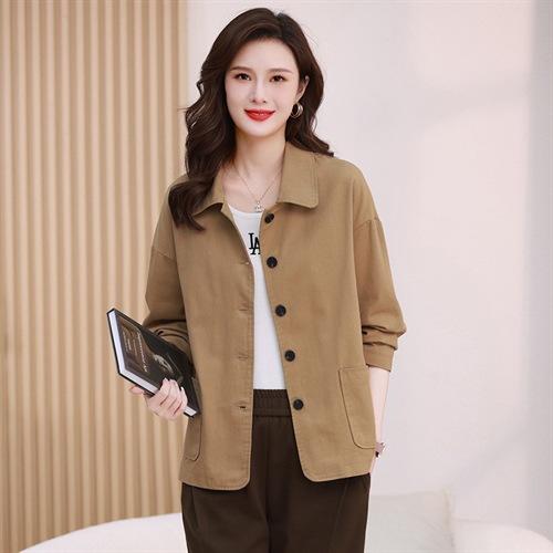 丁摩 短款外套女春秋新款大码休闲时尚薄款减龄上衣5ZF-11896 商品图3