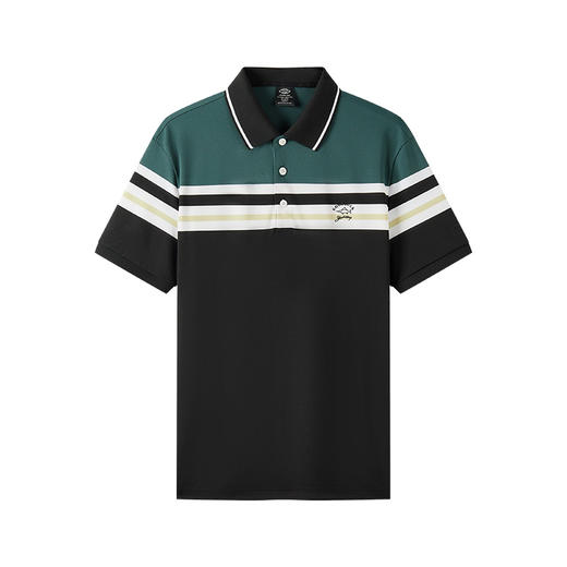 德鲨鲨鱼弹力短袖POLO衫男2026夏新款休闲条纹撞色翻领T恤 商品图4