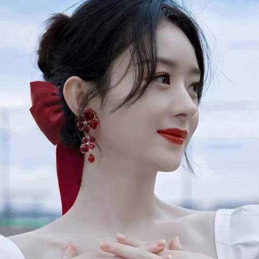 春节不打烊【简约高级质感❗️时尚博主蝴蝶结】红色蝴蝶结飘带头饰发夹女后脑勺喜庆新娘结婚订婚过新年发卡发饰。jd 商品图2