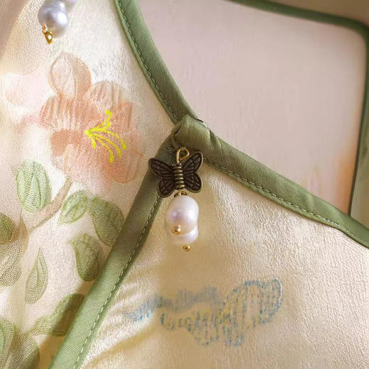 丁摩 小香风衬衫女夏季新款宽松复古提花新中式植物花卉轻国风上衣5ZF-298 商品图3