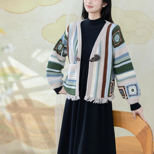 苏苏姐家壁彩开衫手工diy钩针外套羊毛线编织毛线团材料包 商品图2