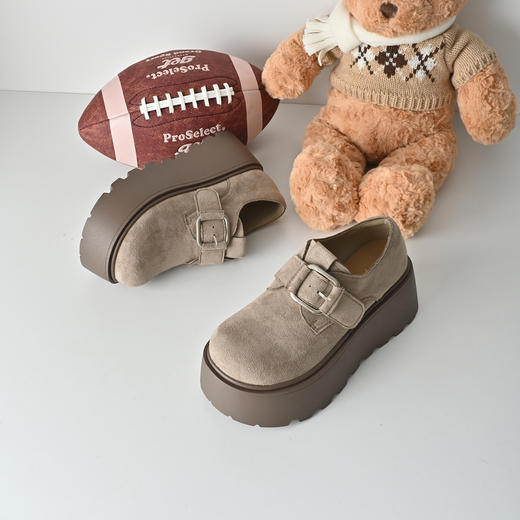 经典鲨2026年专柜新品百搭圆头魔术贴厚底轻便勃肯鞋单鞋春KW392-617021 商品图2