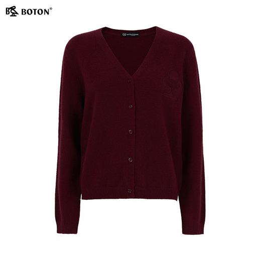 波顿女士秋冬V领毛衣开衫修身休闲可外穿内搭厚毛衣LU117325 商品图5