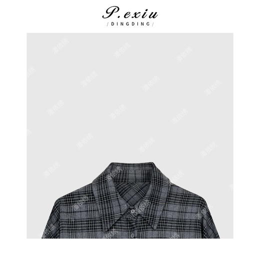 A008潘依绣丁丁宠粉韩版简约磨毛格子翻领衬衣 Q45050 商品图2