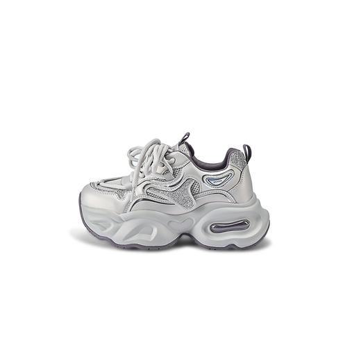 经典鲨2026年春专柜新品厚底时尚水钻系带显高休闲老爹鞋女KW160-617031 商品图4