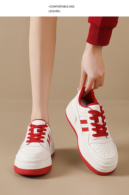 【HF】无忧购厚底小白鞋女2026春季新款韩版百搭运动休闲板鞋（截单后3-5天发货） 商品图10