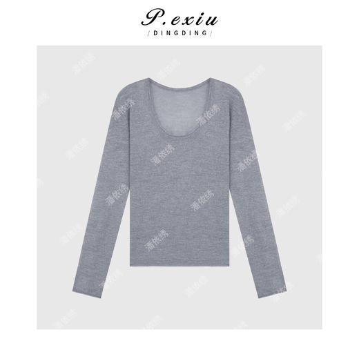 04-6潘依绣丁丁宠粉韩系优雅减龄百搭上衣T恤Q9641 商品图0