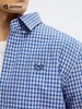 波顿男士春夏季彩蓝白色长袖格子衬衫高端美式休闲衬衣MS107125 商品缩略图4