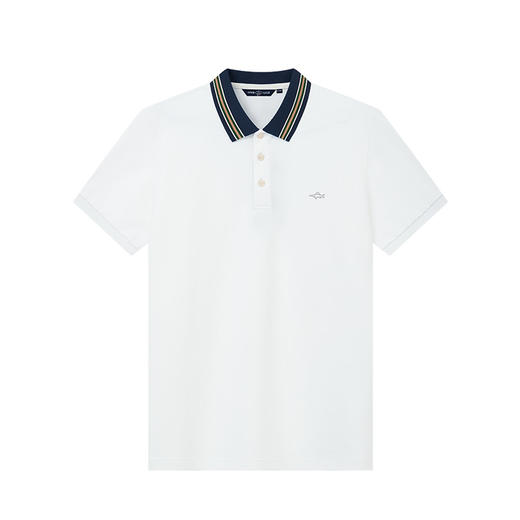 德鲨棉质短袖POLO衫男青年2026夏新款休闲撞色上衣翻领T恤 商品图1