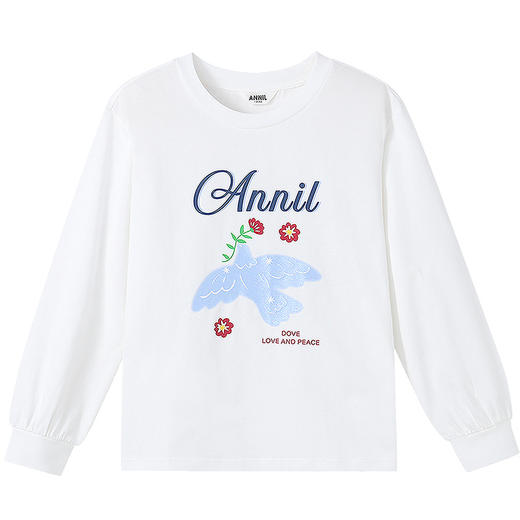 女童圆领长袖T恤春季新款安奈儿童装EG611740 商品图5