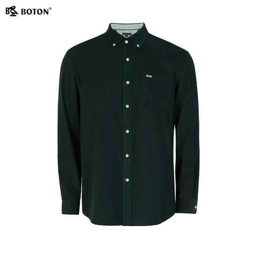 波顿男士秋冬灯芯绒净色长袖衬衫翻领修身通勤百搭衬衣MS130325 商品图5