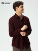 波顿男士秋冬灯芯绒净色长袖衬衫翻领修身通勤百搭衬衣MS130325 商品缩略图3