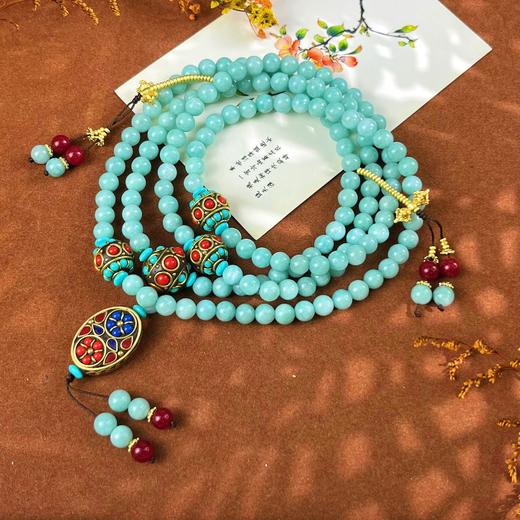 丁摩 新中式民族风8mm翡翠斜跨项链长款国风串珠毛衣链女汉服装饰吊坠5ZF-292 商品图1