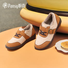 Pansy 2026年勃肯鞋女鞋超轻舒适拼色圆头百搭加绒保暖休闲鞋HD4301
