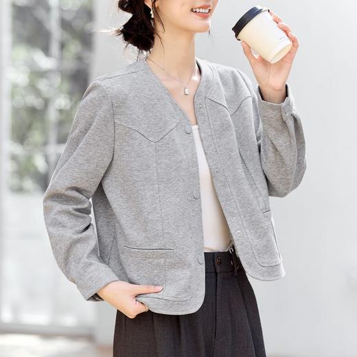 百媚生 棉质春秋季洋气高端卫衣小个子短款上衣XS82610026 商品图2