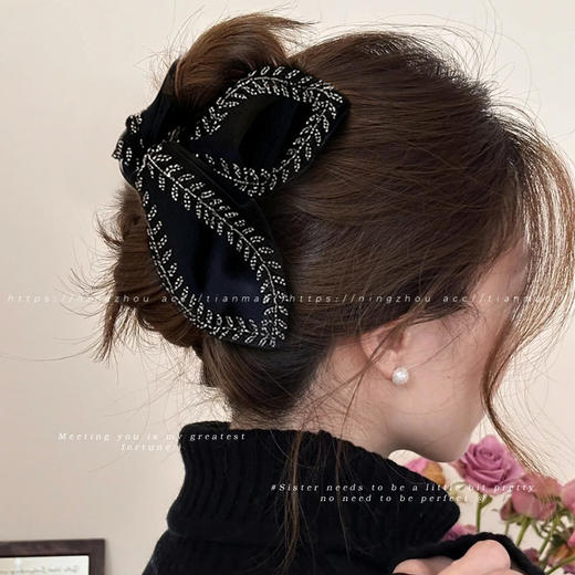 雀说 抓夹法式赫本风黑色三角盘发三角夹头饰0031 商品图3