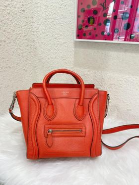 Celine Luggage nano 红色 牛皮 笑脸包
