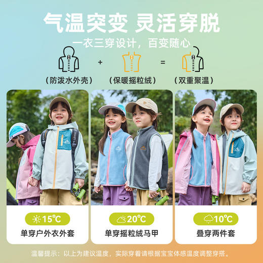【三防】嘟嘟家儿童三合一外套春季新款宝宝一衣三穿防泼水潮T6AWT046 商品图2