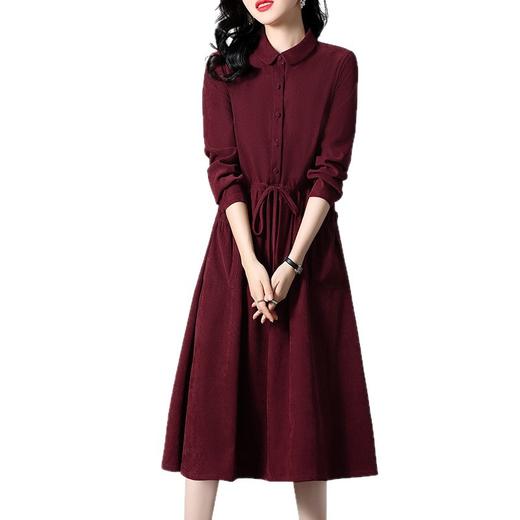 丁摩 连衣裙女新款春秋长袖贵夫人品牌高端洋气中年裙子5ZF-826 商品图4