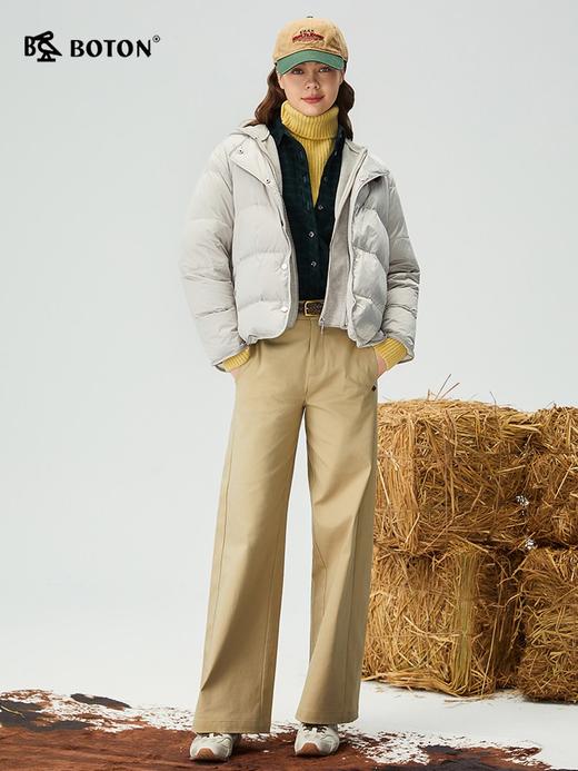 波顿女士秋冬翻领灯芯绒长袖磨毛衬衫全棉合身通勤休闲衬衣LS105325 商品图3