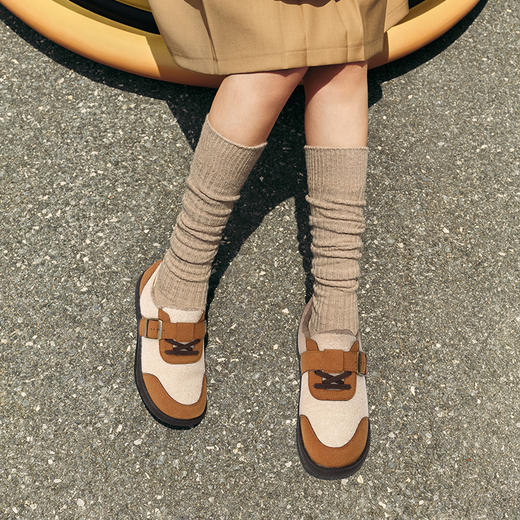 Pansy 2026年勃肯鞋女鞋超轻舒适拼色圆头百搭加绒保暖休闲鞋HD4301 商品图1