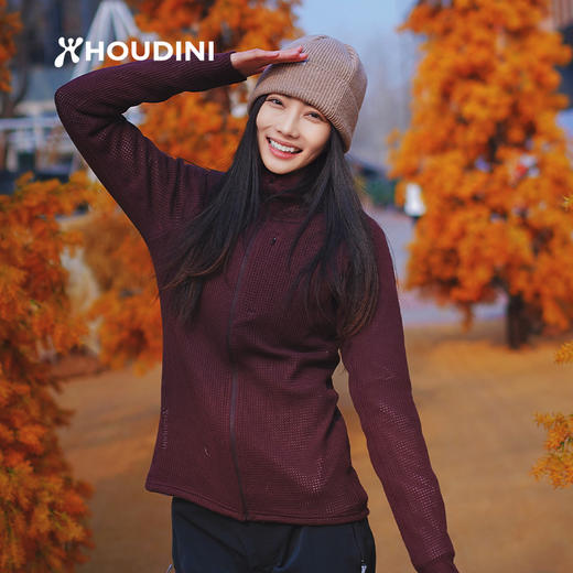 HOUDINI胡丁尼Pace Flow Houdi疾速女户外春秋网眼透气连帽衫外套 830012 商品图2