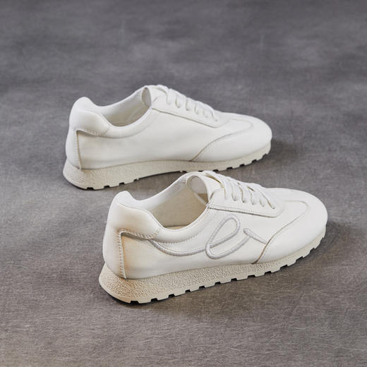 雀说 头层牛皮小白鞋女真皮百搭软皮底运动鞋ZM269062 商品图3