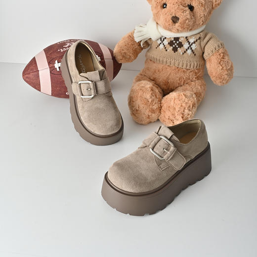 经典鲨2026年专柜新品百搭圆头魔术贴厚底轻便勃肯鞋单鞋春KW392-617021 商品图3