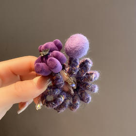 丁摩 高级感紫色秋冬高弹力卡通小熊电话线发圈女气质时尚可爱甜美5ZF-697