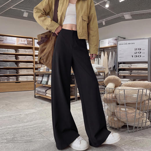 「春季新款！五色可选」韩系西装裤女直筒修身高级感休闲宽松长裤修身阔腿裤下装 商品图1