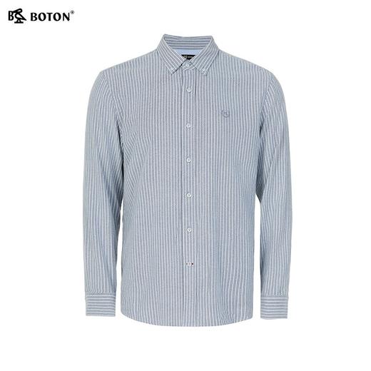 【抗菌防臭】波顿男士春秋冬秋季翻领纯棉磨毛条纹衬衫修身百搭舒适通勤衬衣MS129325 商品图5