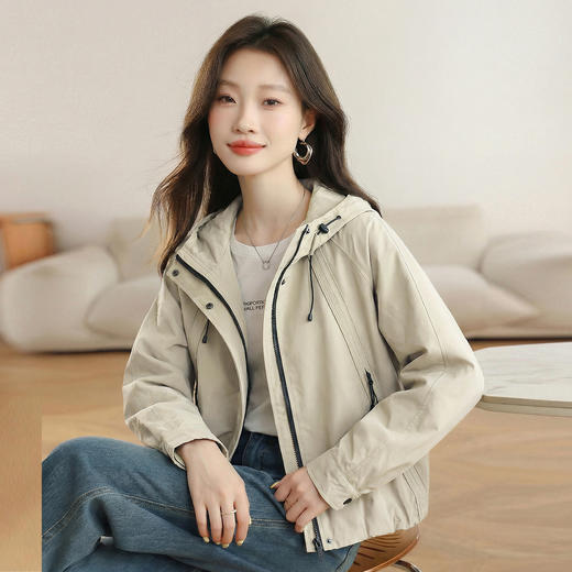 百媚生 休闲短外套女春秋夹克上衣BK9005 商品图3