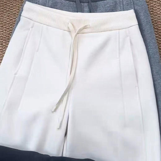 丁摩 灰色极简风高腰直筒裤女秋冬新款宽松显瘦大码休闲长裤5ZF-1011 商品图2