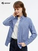 波顿女士春夏季彩蓝白色长袖格子衬衫高端美式休闲衬衣LS063125 商品缩略图1