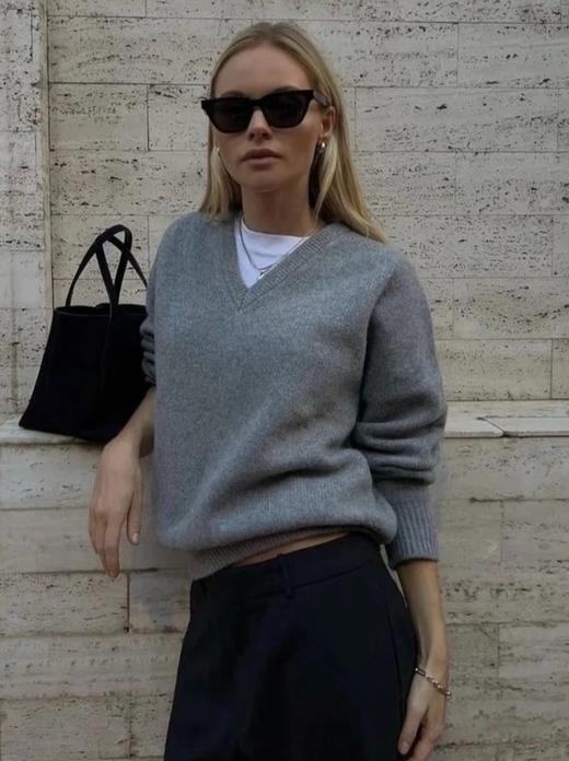 女款假两件针织衫毛衣hu025 商品图3