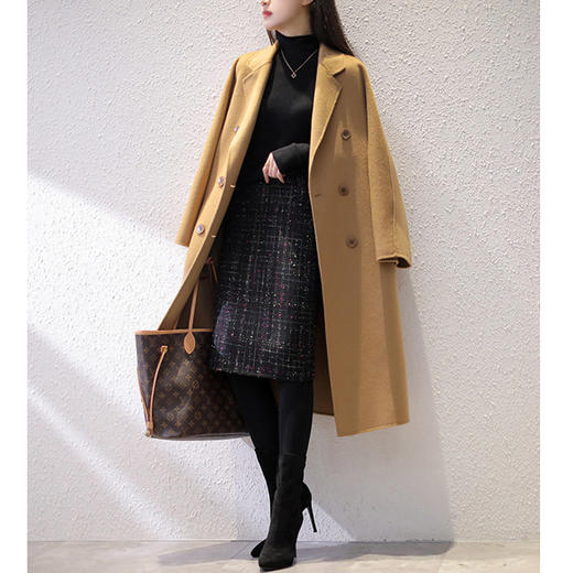 百媚生 毛呢格子半身裙女高腰显瘦包臀裙W26Q6B0066 商品图3