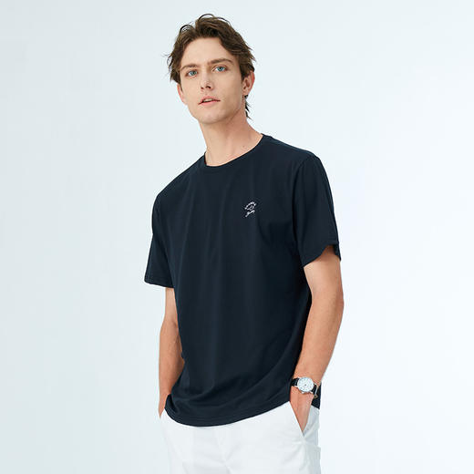 德鲨2026夏新品休闲打底衫男青年时尚简约上衣短袖圆领T恤 商品图2