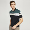 德鲨鲨鱼弹力短袖POLO衫男2026夏新款休闲条纹撞色翻领T恤 商品缩略图1